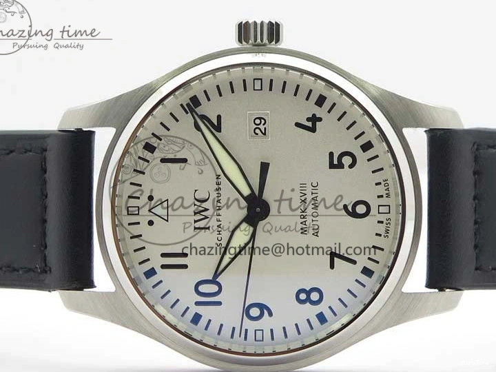 MIROTIME 0226 MARK XVIII IW327002 SS FKF 1:1 Best Edition White Dial On Black Leather Strap Affordable 7121
